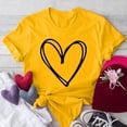 thumbnail image 2 of fatyb T Shirts for Women Heart Printed Crewneck Loose T-Shirts Casual Short Sleeve Womens Graphic Tees, 2 of 4