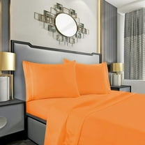 Elegant Comfort 1500 Series Microfiber Deep Pocket Bedroom Sheet Set, Twin/Twin XL Elite Orange