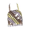 thumbnail image 4 of Metal Lentejuelas Sujetador Bikini Cuerpo Cadena Joyería Boho Crop Top Cuerpo Cadena Para Rave Sunnimix Sujetador de cadena corporal, 4 of 7