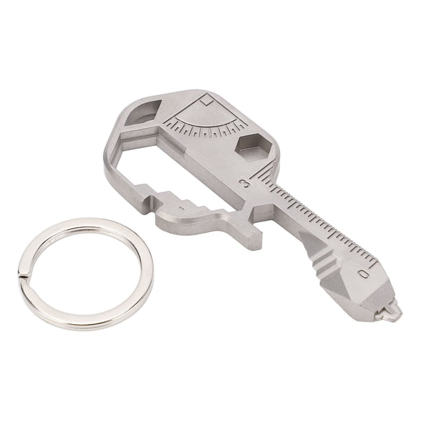 Llavero portátil de acero inoxidable multifunción 24 en 1, multiherramienta para actividades al aire libre, color plateado