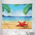 thumbnail image 1 of Beach Tapestry, Tropical Beach Pattern with Starfish Ocean Palm Trees and Sun Rays Romantic Tourism, Fabric Wall Hanging Decor for Bedroom Living Room Dorm, 5 Sizes, Multicolor, by Ambesonne, 1 of 1