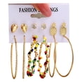 thumbnail image 1 of LYMAYTER Geometric Earrings Set 6 Pairs Geometric Faux Pearl Hoop Earrings - Fashionable, Dangle, 1 of 7
