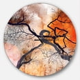 thumbnail image 1 of Designart « Arbres Surréalistes avec Soleil Rouge » Horloge Murale Moderne, 1 of 6