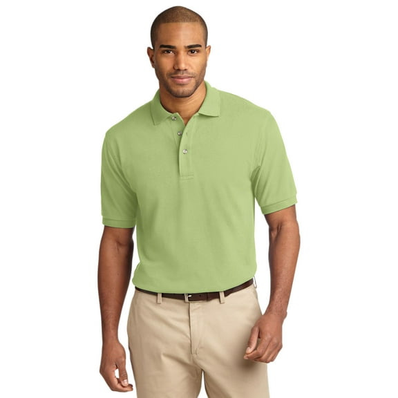 Port Authority K420 Mens Heavyweight Cotton Pique Polo T-Shirt, Pistachio - Extra Small