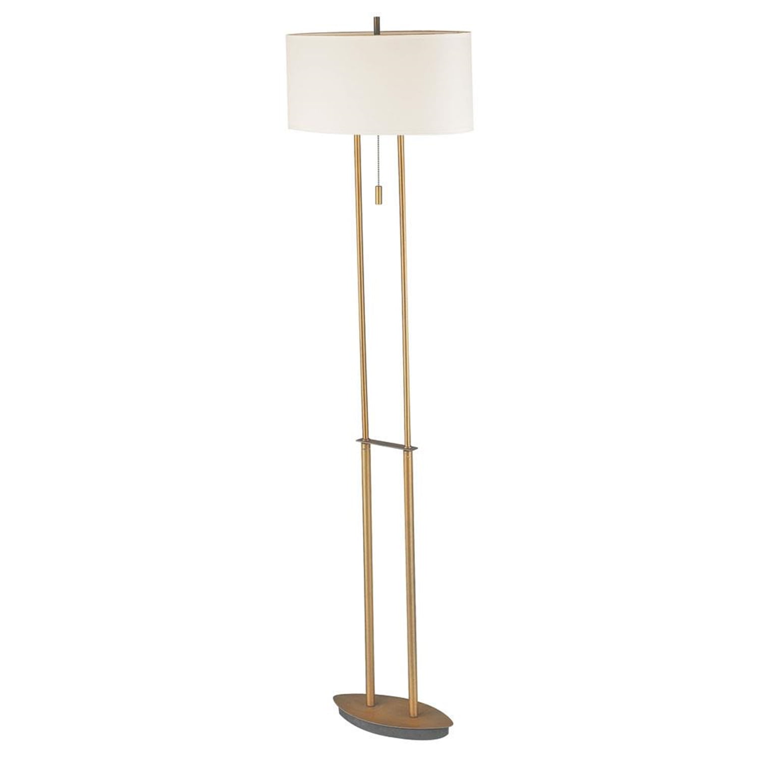 Floor Lamp, Oval ShadeFinishAntique Brass/White,ShapeOval