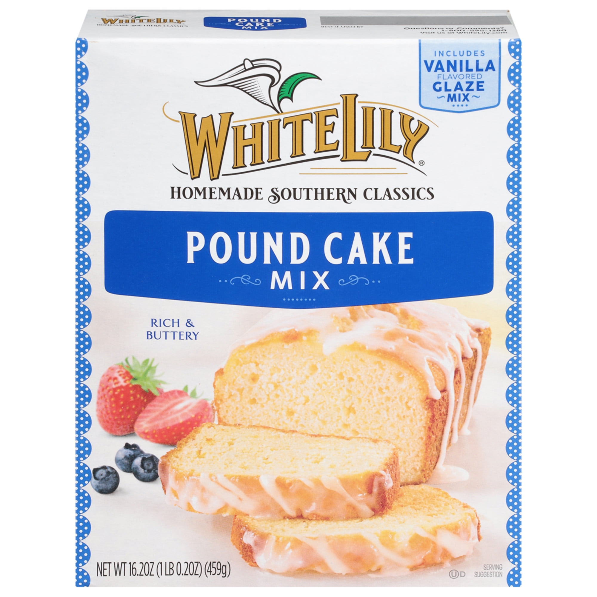 (6 pack) White Lily Pound Cake Mix, 16.2 OZ Box
