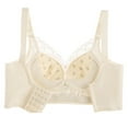 thumbnail image 3 of LYEAA Women Bras Push up Soft No Wire Lace Everyday Bras Wireless Support Solid Lightly Lined Lift Sleep Bras Comfortable Wirefree Breathable Shaping Daily Bralette Beige 2XL, 3 of 4