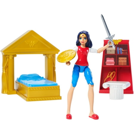 Dc Super Hero Girls W Onder W Oman 6-inch Figure And Bedroom Play Set