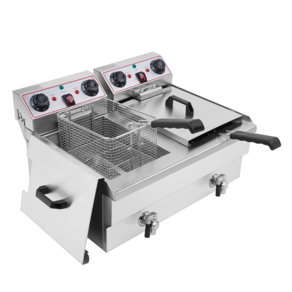 Details about   Stainless Steel Dual Tank Commercial Stainsteel Electric Deep Fryer 1700W/3400W 