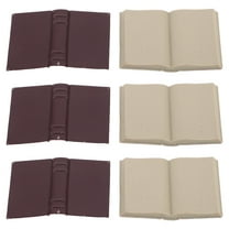 WORGEOUS Set of 6 Miniature Brown Blank Books Dollhouse Ornaments Mini Book Decorations