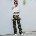 thumbnail image 2 of autumn/winter new style lace-up casual trousers fashion loose lace-up Christmas print pants, 2 of 7