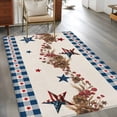 thumbnail image 2 of 3'x5' Rug for Living Room Bedroom, Independence Day Washable Area Rugs Non-Slip Carpet Mats, Red Blue Stars Stripes Flag Wood Plaid Indoor Low Pile Area Rug Runner for Kitchen, Mudroom, 2 of 8