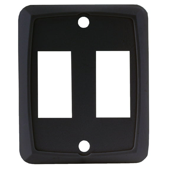 JR Products 12885 Double Switch Face Plate - Black