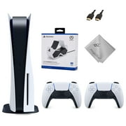 TEC Sony PlayStation_PS5 Gaming Console (Disc Version) with One Extra Controller Plus Dual Charging Station Bundle