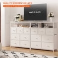 thumbnail image 3 of EnHomee White Dresser for Bedroom with 7 Drawers & 2 Shelves TV Stand Dresser with Wooden Top and Metal Frame Tall Dressers & Chest of Drawers for Closets Bedroom, 3 of 9