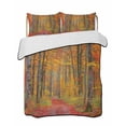 thumbnail image 2 of Red Orange Forest Fall Full Size Down Alternative Comforter, Lightweight Comforter Quilt Bedding Set with Pillow Shams Thanksgiving Tree Maple Leaf All Seasons Bed Comforter Duvet Insert 78"x90", 2 of 7