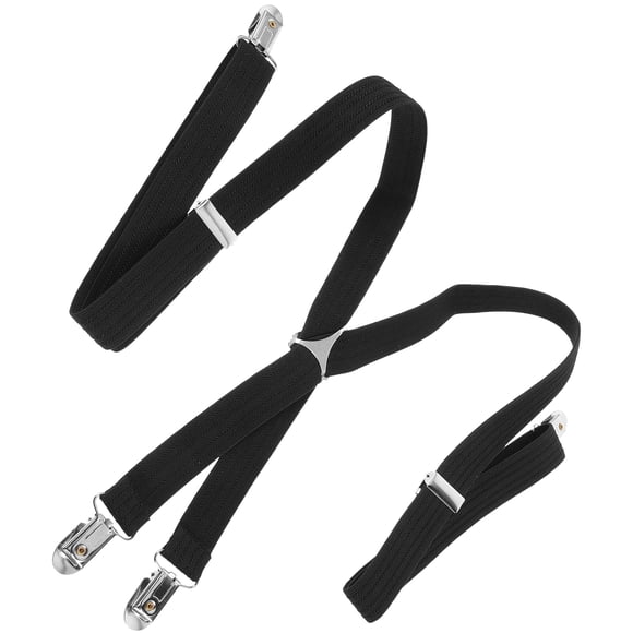 Hytrove Mens Suspenders For Trousers Black Canvas Pant Support 1Pcs