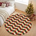 thumbnail image 5 of Festive Christmas Argyle Diamond Washable Round Area Rug 3 ft, Red Green Rhombus Plaid Soft Non‑Slip Rugs Stain Repellent Indoor Mats for Entryway, Bathroom, Bedside, Hallway Nook, 5 of 9