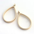 thumbnail image 1 of Rack Plating Alloy teardrop Open Back Bezel Pendants For DIY UV Resin Epoxy Resin Pressed Flower Jewelry Hollow Cadmium Free & Nickel Free & Lead Free Matte Gold Color 33.9x20.5x3.8mm Hole: 2.8mm, 1 of 2