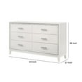 thumbnail image 2 of Dresser with 6 Drawers and Shimmer Accent Trim White, 2 of 6