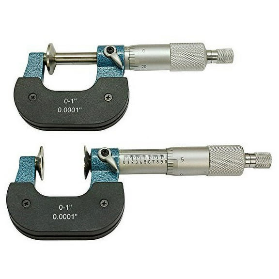 G3C13250L0-1" Precision Disc OD Micrometer Flange Ratchet Stop Spindle Carbide Tip 0.0001" Graduation Machinist Gauge Measuring Tool