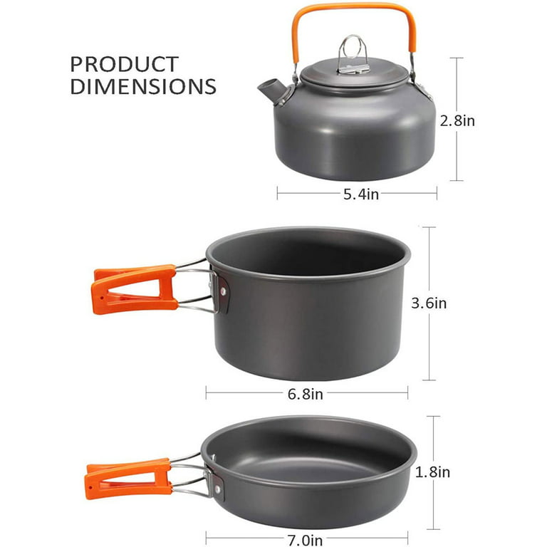 BEFOY Stainless Steel 10Pcs Camping Cookware Mess Kit Cooking Set  Backpacking Gear Lightweight Pots and Pans Set with Folding Knife Fork for  Outdoor