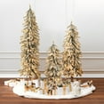 thumbnail image 6 of LuxenHome Set of 3 Pre-Lit LED Flocked Fir Slim Artificial Christmas Trees, 6 of 11