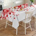 thumbnail image 4 of Red Gradient Rectangle Tablecloth, Abstract Polka Dots Vintage Modern Art Waterproof & StainResistant Tablecloth, Washable Oil-proof Table Cover for Dining/Party/Wedding/Camping/Buffet 54x108 In, 4 of 9