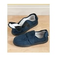 Plush Memory Foam Slippers, Adjustable for Custom Fit, Unisex, Navy
