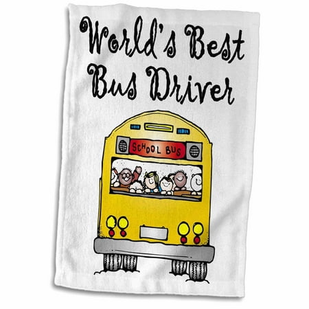 3dRose Worlds Best Bus Driver. - Towel, 15 by