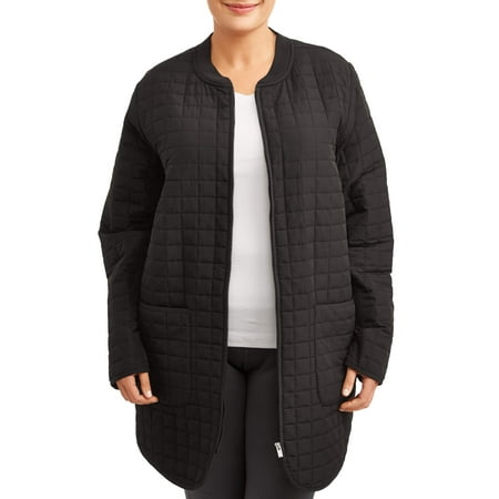 Athletic Works Women's Plus Size Active Lightweight Quilted Tunic Jacket
