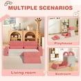 thumbnail image 2 of HSUNNS 11PCS Modular Kids Play Couch for Living Room, Foam Toddler Couches and Sofas for 2-7 Years, Certified by CPC, Kids Sofa Furniture, Gift for Boys and Girls, Pink, 2 of 8