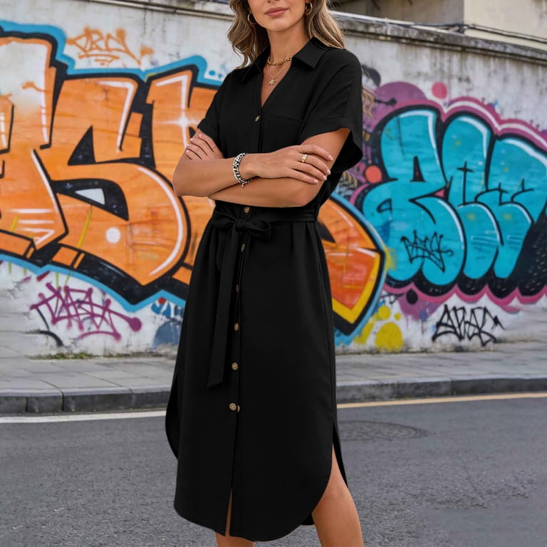 long dresses business casual Business Casual Dress Black White Long-Sleeve Mermaid Dress-chiclody