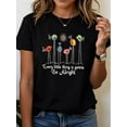 thumbnail image 5 of 【New Arrival】Every Little Thing Is Gonna Be Alright Cute Long Leg Birds Graphic T-Shirt, Women Positive Vibe Casual Short Sleeve Tee, 5 of 5