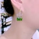 thumbnail image 3 of Pendientes para mujer, regalos para mujer, pendientes de cristal, pendientes verdes, aguja fresca, pendientes de circonita de verano, pendiente, 3 of 5