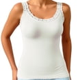 thumbnail image 7 of LNWUY Women's Spaghetti Strap Tank Tops Lace Trim Summer Fashion Scoop Neck Sleeveless Camisoles Going Out T-Shirts White XL, 7 of 7