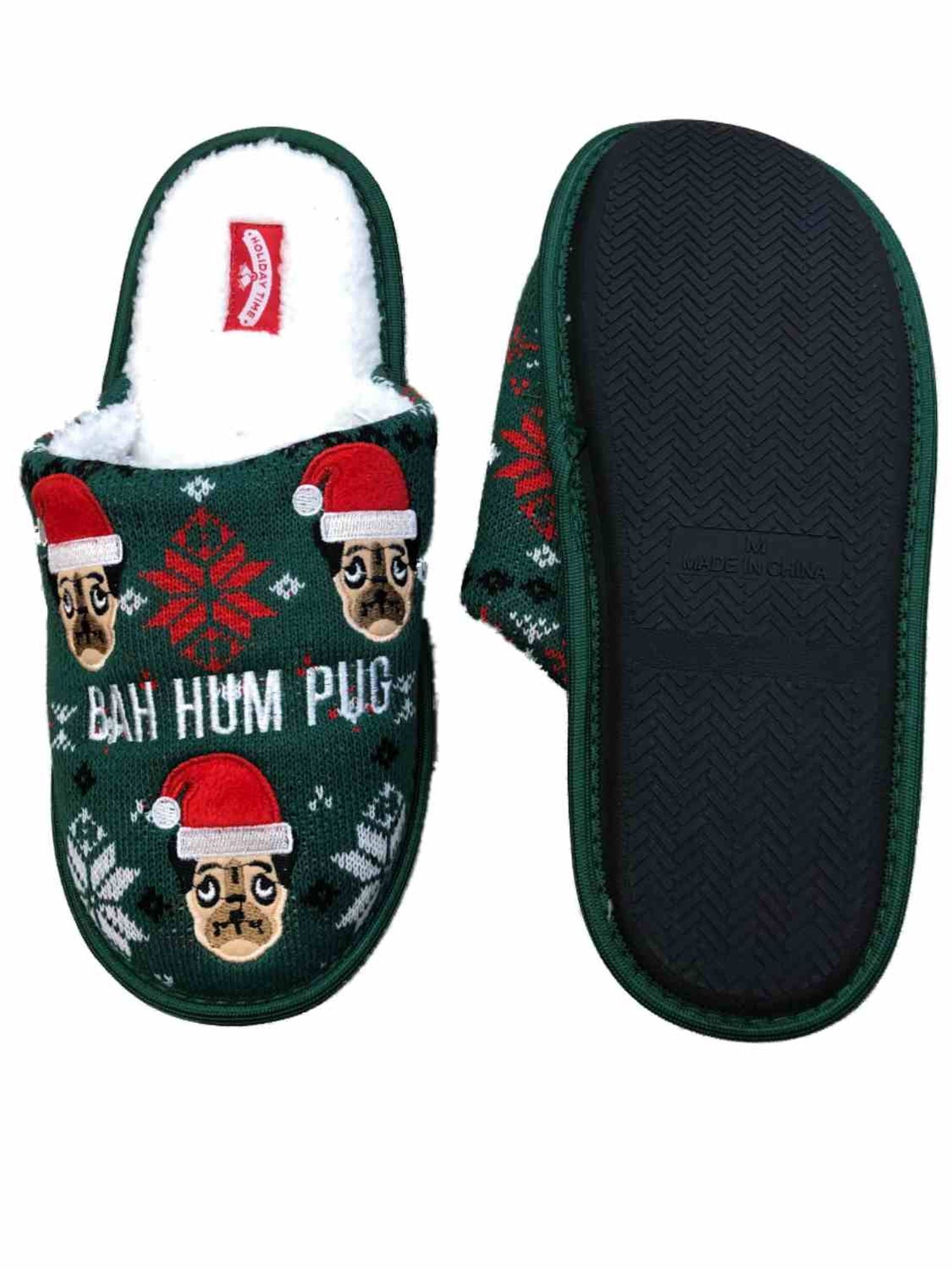 Bah hum pug best sale slippers
