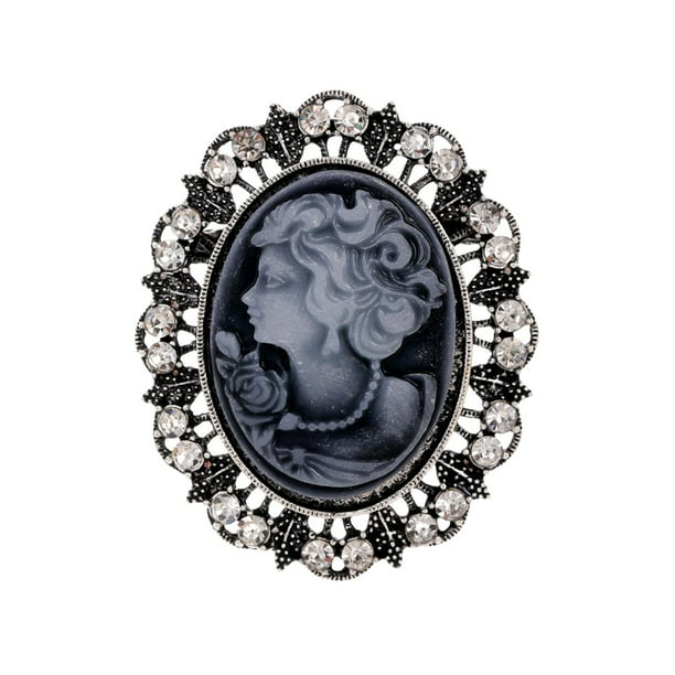 Broche de camafeo Yuyangstore retrato de mujer insignia alfileres para ropa
