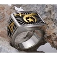 thumbnail image 2 of Masonic Rings Freemason Shriners Ring. Gold Steel Rays of Light Grand Elect, 2 of 2