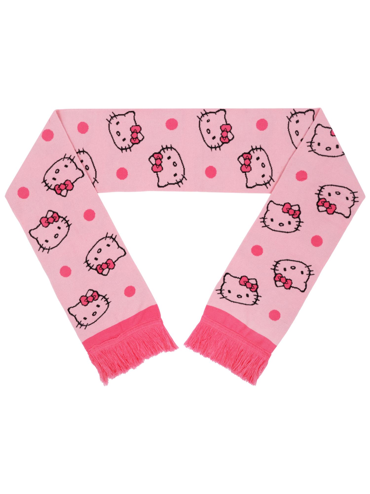 Hello Kitty Pink Bow Beanie and Scarf 2pc Set