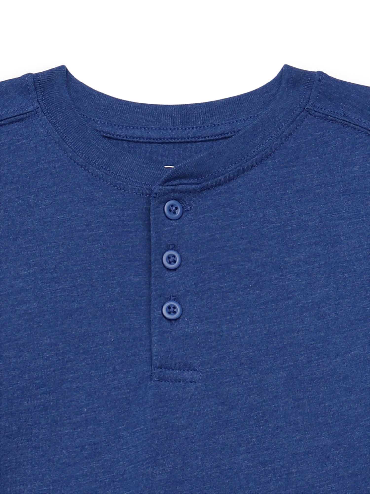Wonder Nation Boys' Henley Tee with Long Sleeves, Sizes 4-18 & Husky