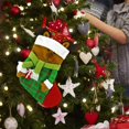 thumbnail image 3 of 1 pieza de medias navideñas de peluche de Papá Noel para árbol de Navidad. Alce, 3 of 9