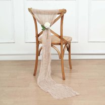 Efavormart 5 Pack | Nude Beige Gauze Cheesecloth Boho Chair Sashes - 16" X 88"
