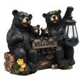 thumbnail image 1 of Ebros Beacon Of Happiness Black Bear Family Welcome Sign Statue Solar LED Light, 1 of 6