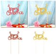 thumbnail image 3 of Gold Red Merry Christmas Party Cake Toppers Decoration For Xmas Decoration Supplies G8P9, 3 of 10