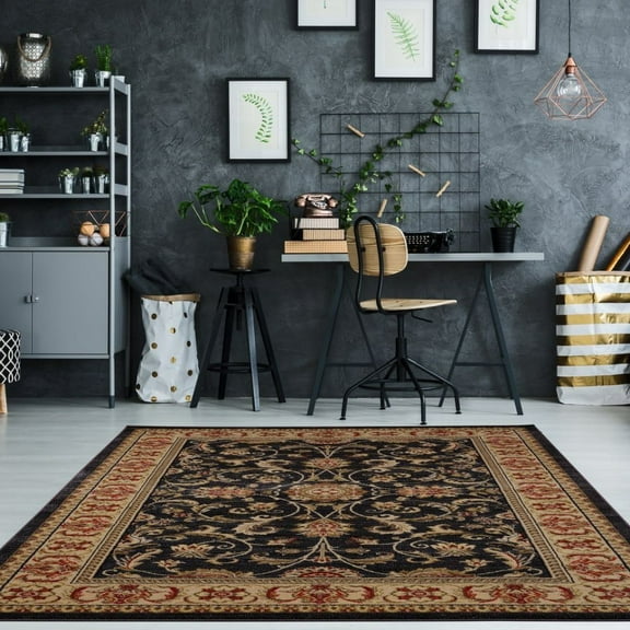 Ladole Rugs Swallowtail Medallion Traditional Style Smooth and Durable Beautiful Area Rug Carpet in Dark Grey, 3x5 (2'7" x 4'11", 80cm x 150cm)