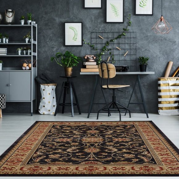 Ladole Rugs Swallowtail Medallion Traditional Style Smooth and Durable Beautiful Area Rug Carpet in Dark Grey, 4x6(3'11" x 5'7", 120cm x 170cm)