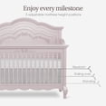 thumbnail image 6 of Evolur Aurora 5-In-1 Convertible Crib In Pink Pearl, Greenguard Gold Certified, Features 3 Mattress Height Settings, Sturdy And Spacious Baby Crib, Wooden Furniture, 6 of 12