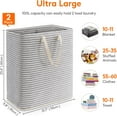 thumbnail image 7 of 2-Pack 100L Large Laundry Baskets, Freestanding Collapsible Laundry Hampers with Reinforced Handles for Bedroom Decor, Dorm Storage, Bathroom Storage, and Home Organization – Grey/White, 7 of 7