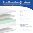 thumbnail image 2 of 10 Inch RV Mattress King Size Medium Firm Memory Foam Bed with Tencel Cover, CertiPUR-US Certified for Camper, Trailer, and Truck, 2 of 6